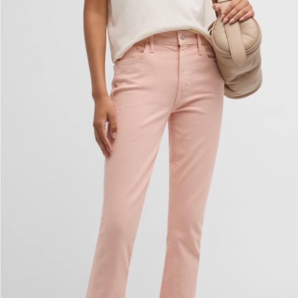MOTHER The Insider Hover Stretch Mid Rise Crop Bootcut Jeans Peach Size 28 - Picture 4 of 6